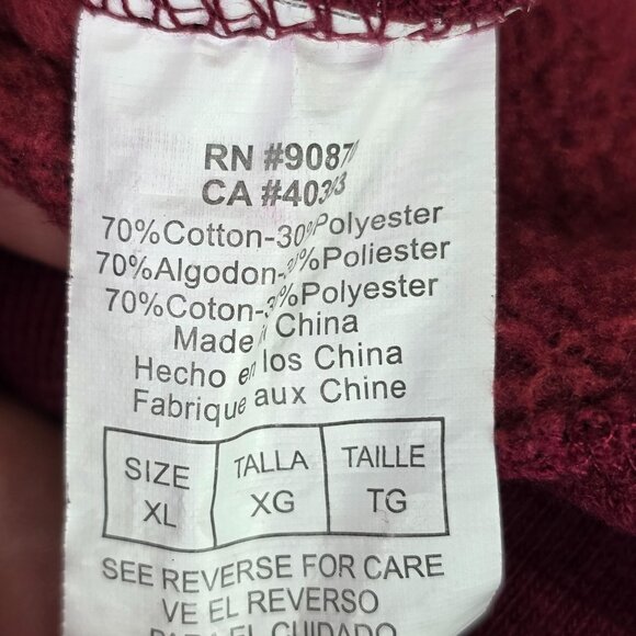 Mens Team Edition Oklahoma OU Red Pullover Hoodie Sweatshirt Cotton Blend XL - Picture 4 of 9